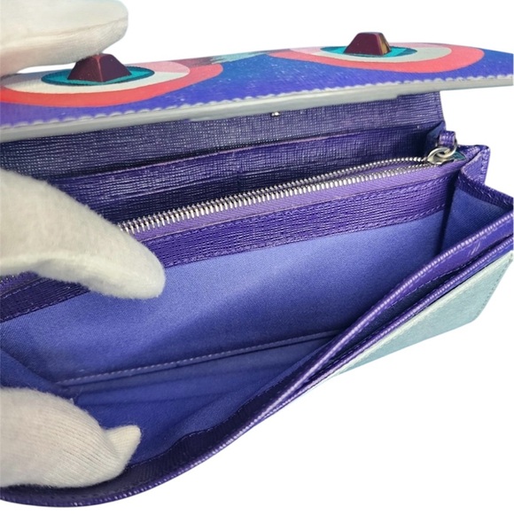 FENDI Crayon Monster Eyes Long Wallet Authentic - Picture 13 of 16